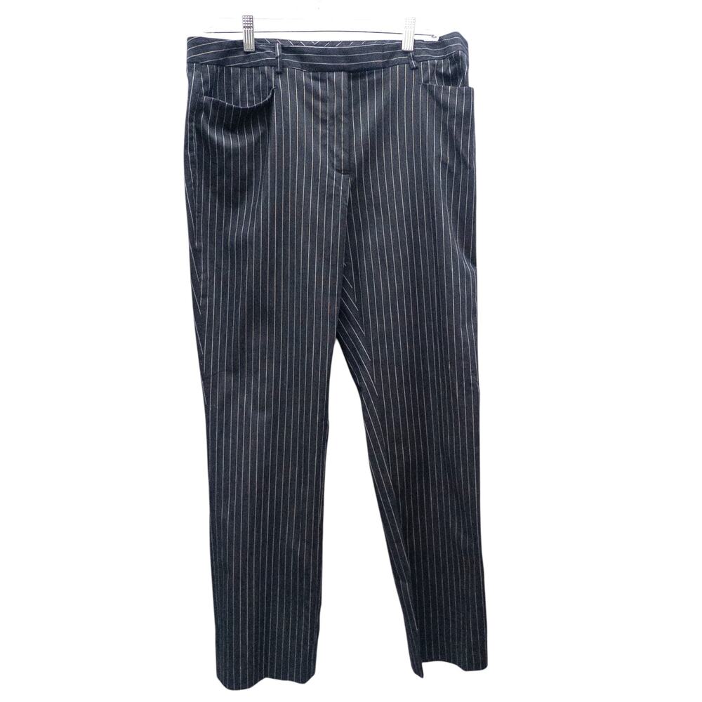 Tommy Hilfiger Princeton Slim Leg Gray White Pin Stripe Women's Size 12